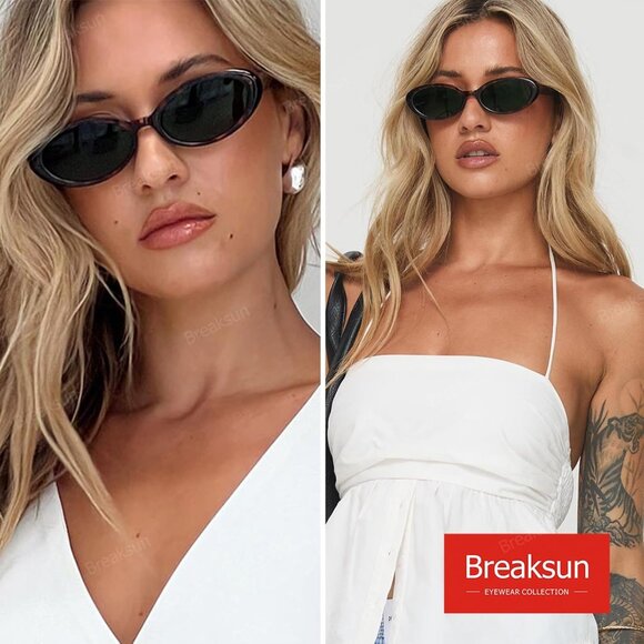 Trendy 90s Retro Oval Sunglasses with UV Protection - 2 Pack  display picture 2